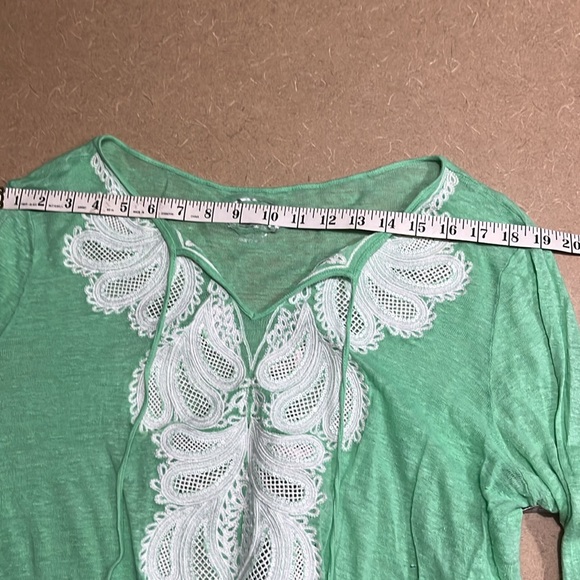 INC Beach Appliqué Mint Green Long Sleeve Shirt - Picture 4 of 5